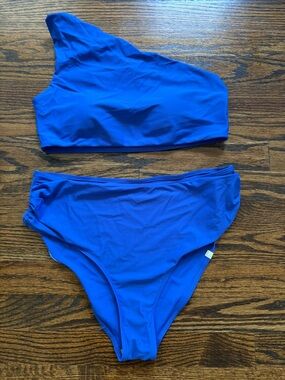 Summersalt One-Shoulder Royal Blue Bikini Set